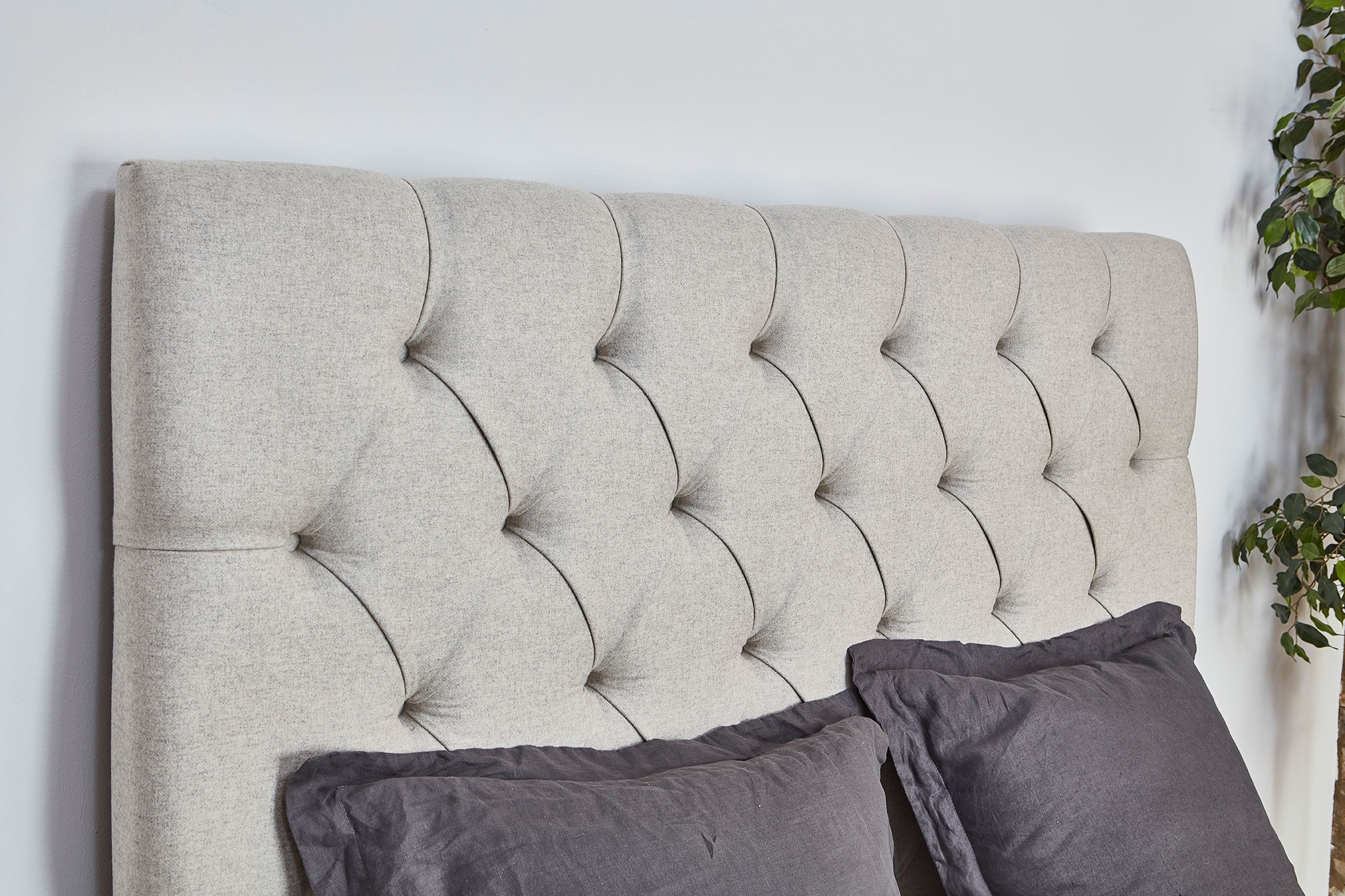 Windsor buttoned headboard in grey