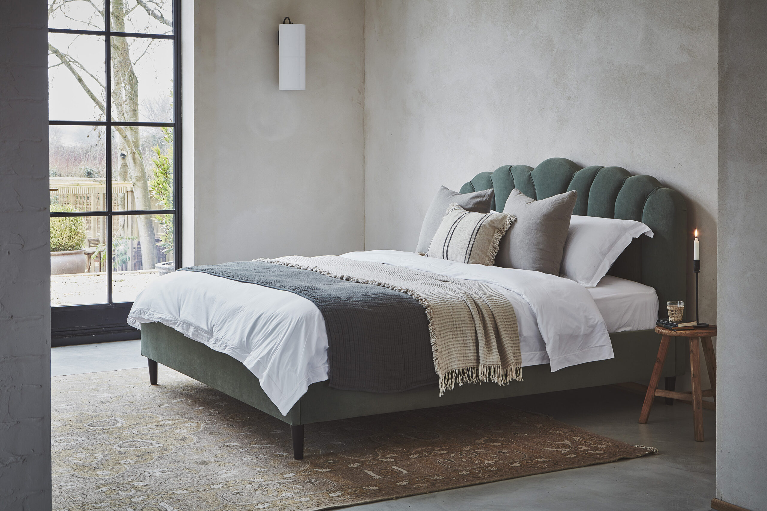 Snowden super king green bed