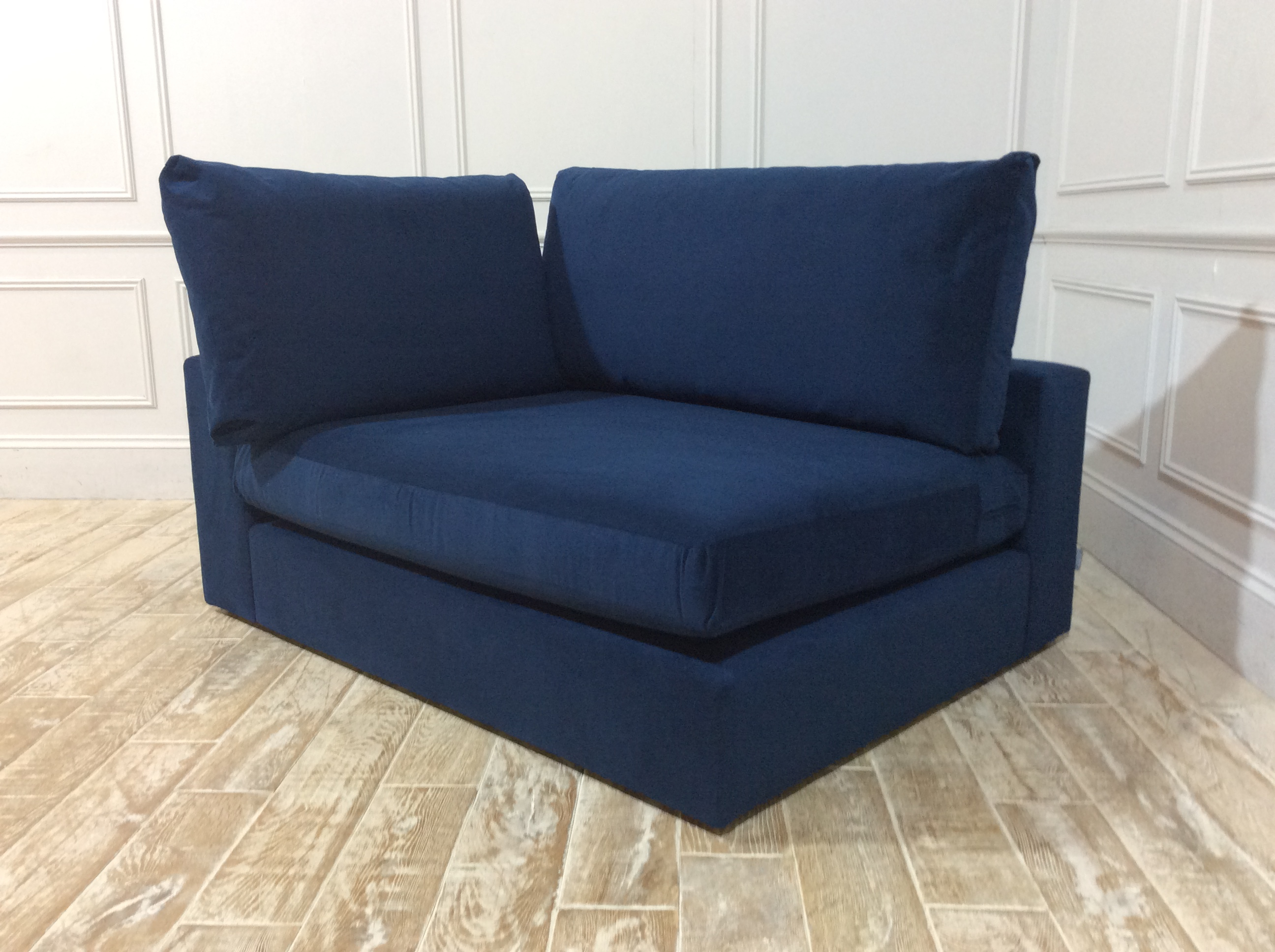 Purley Extra Deep Large End Unit in Easy Clean Plush Velvet Royal Blue