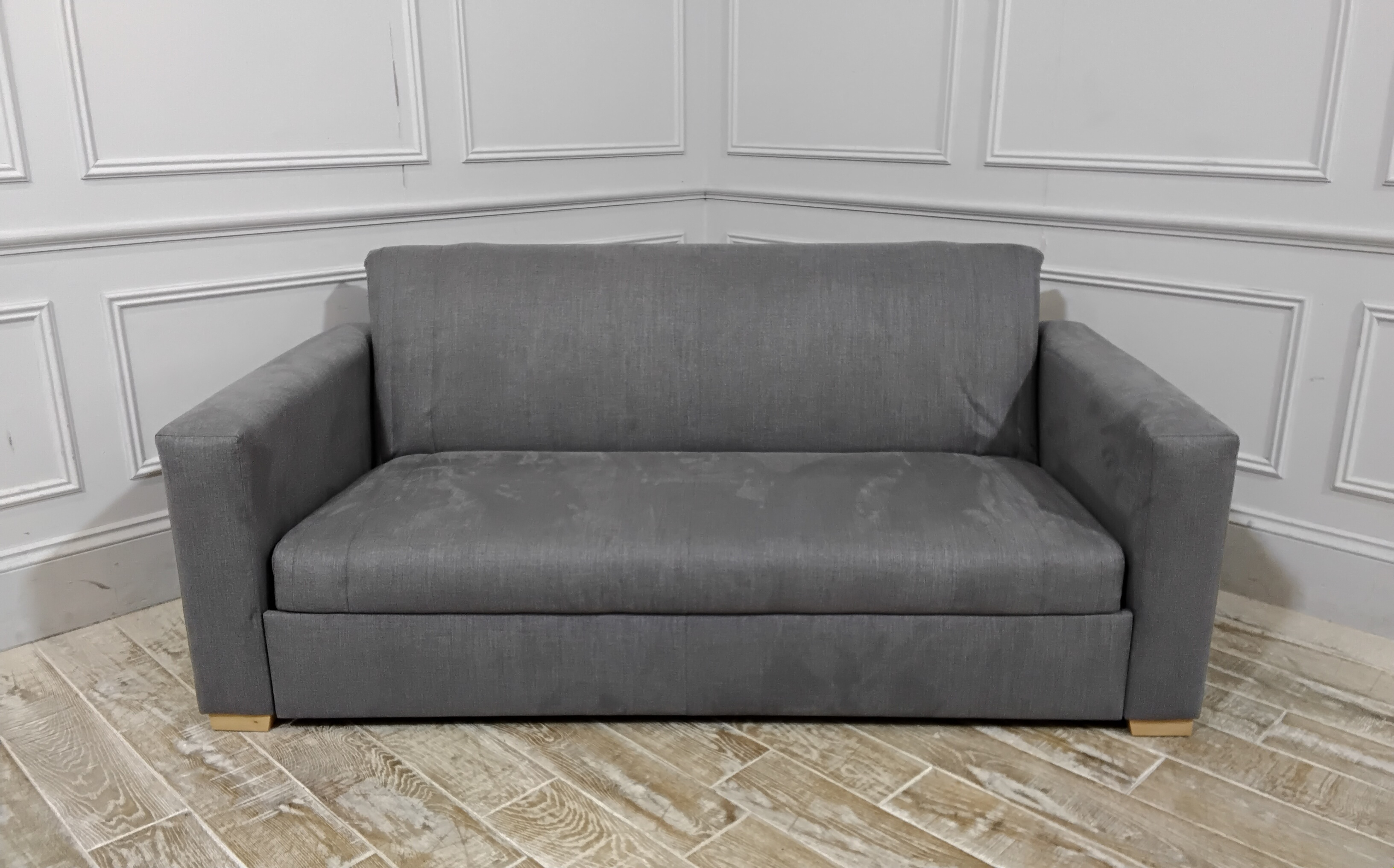 Launceston 3.5 With Arms Sofa Bed in Easy Clean Soft as Cotton Asphalt