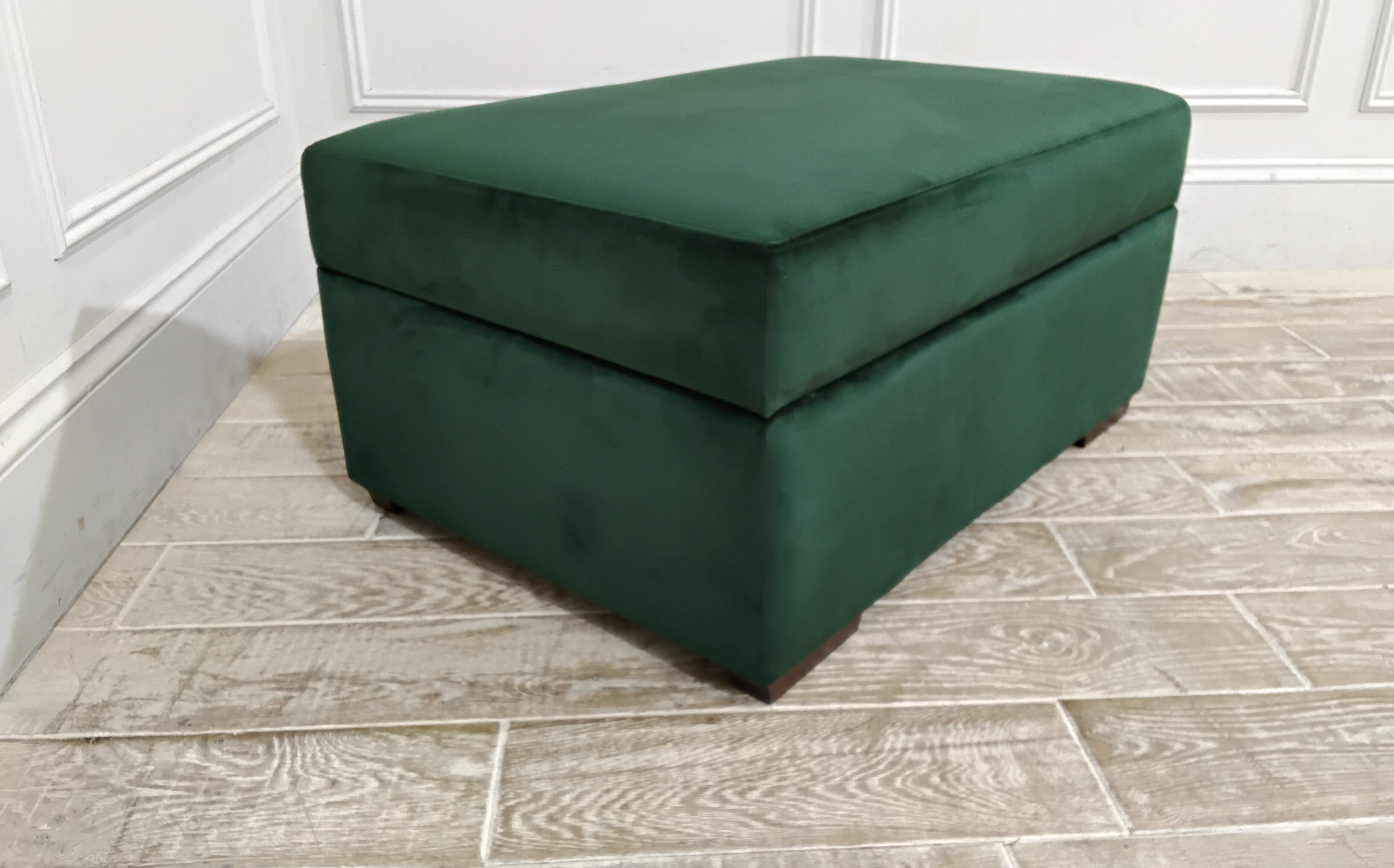 Sloane Ottoman in Stain Resistant Plush Velvet Wizard