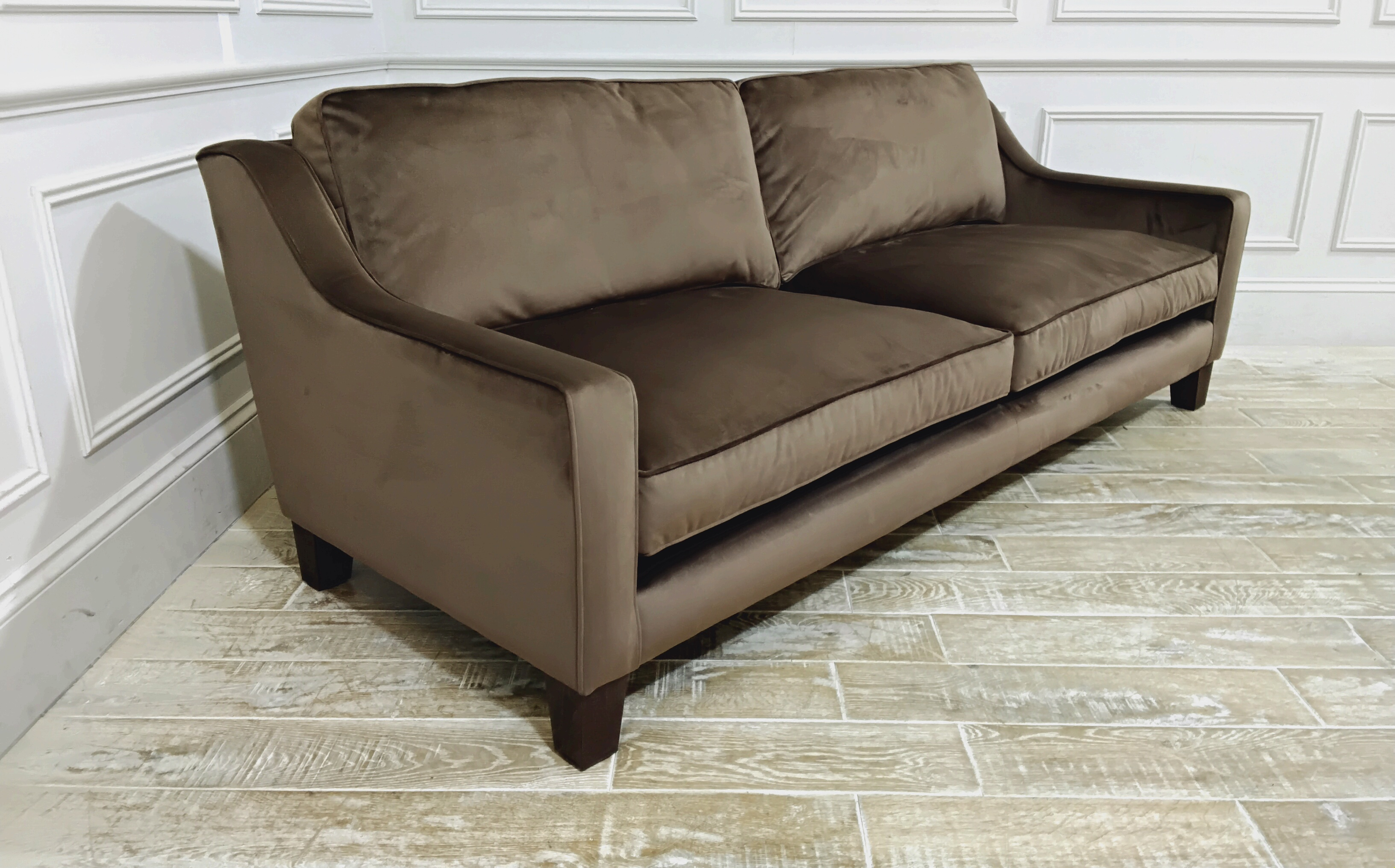Banbury Grand Sofa in Stain Resistant Plush Velvet Roasted Chestnuts