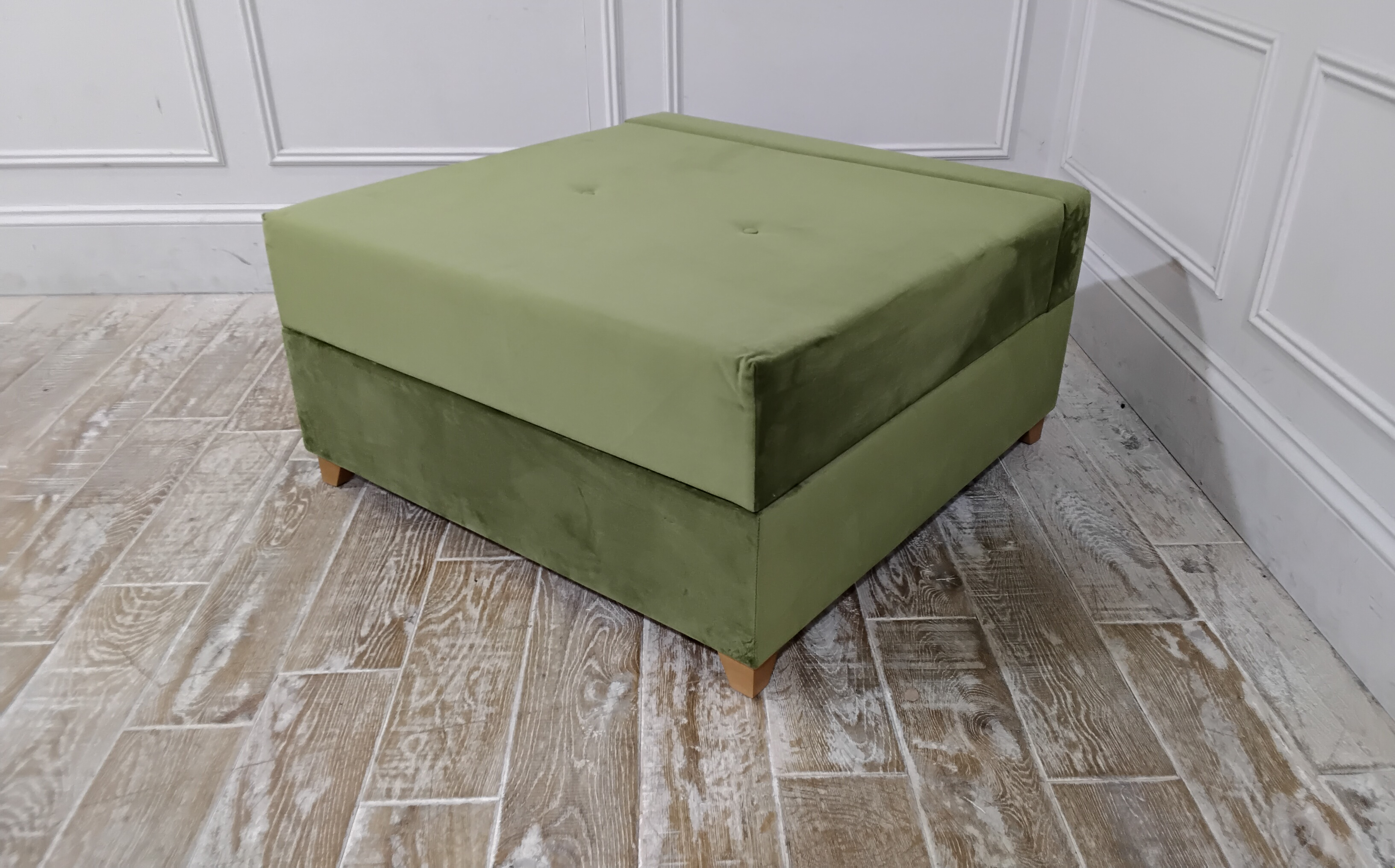 Barnet Single Bed in a Box in Stain Resistant Plush Velvet Willow Tree with a Pocket Sprung Mattress