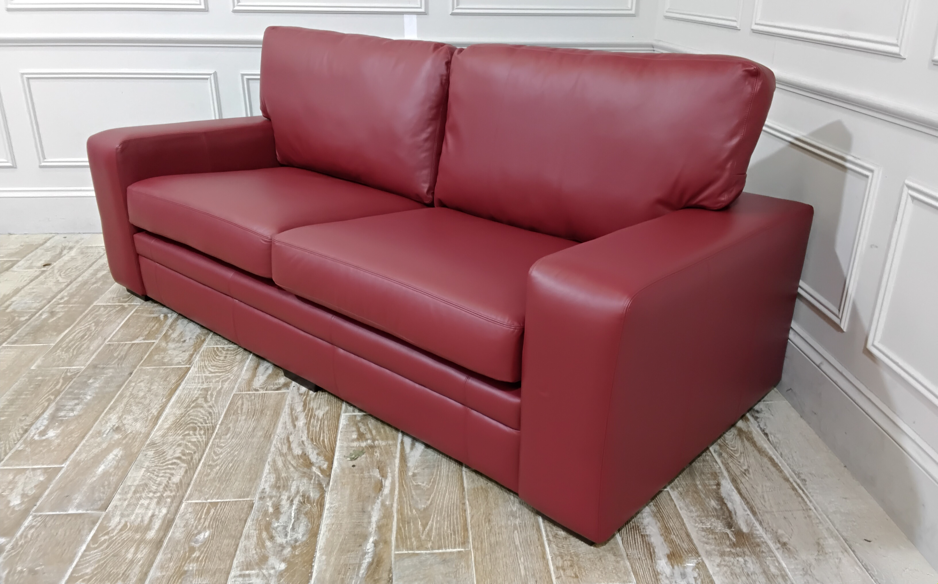 Sloane 2 Seater Sofa in Family Friendly Italian Leather Post Box