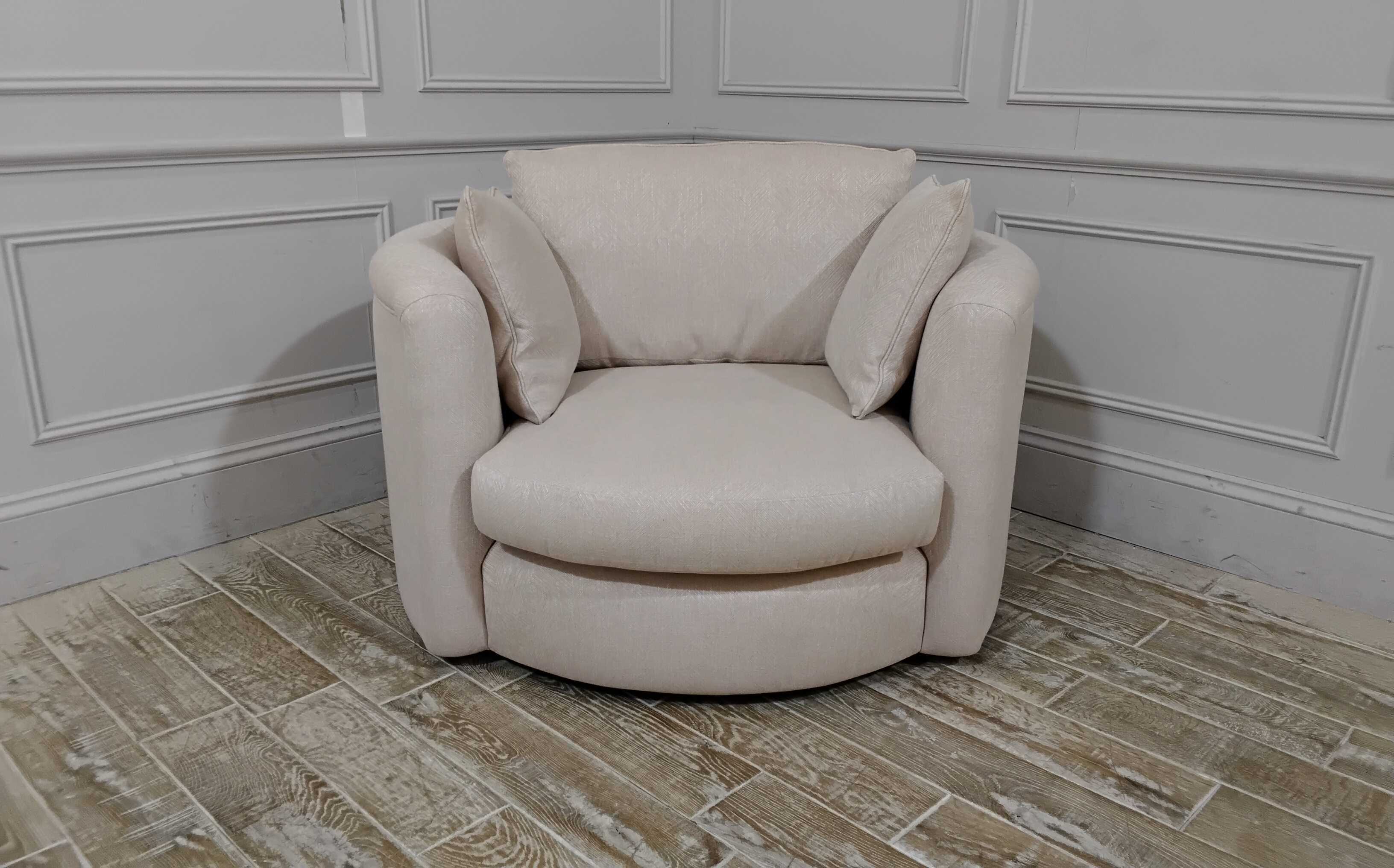 Southbank Love Seat in Stain Resistant Textured Linen Nude