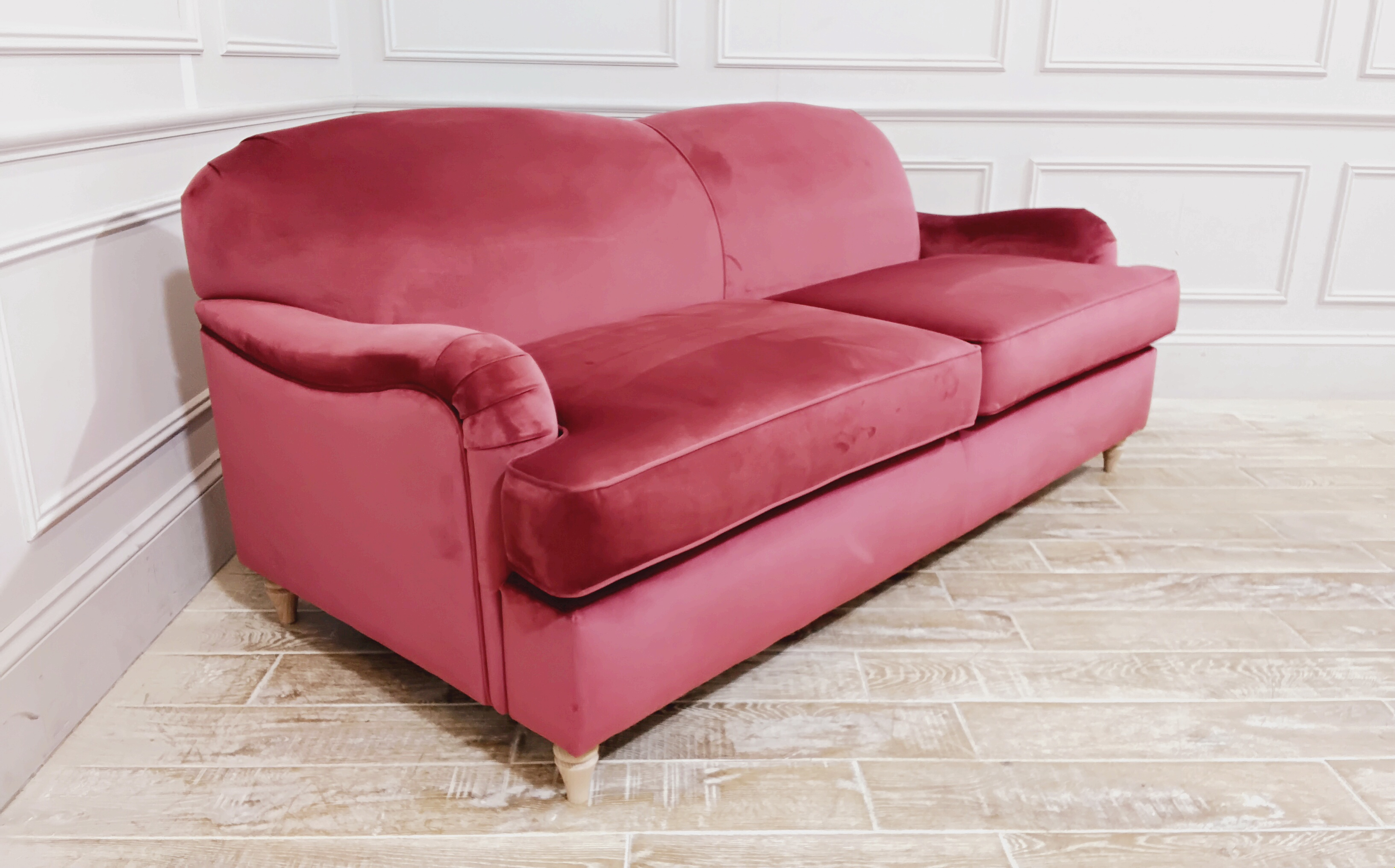 Lincoln 3.5 Seater Sofa #1 in Stain Resistant Plush Velvet Gumball