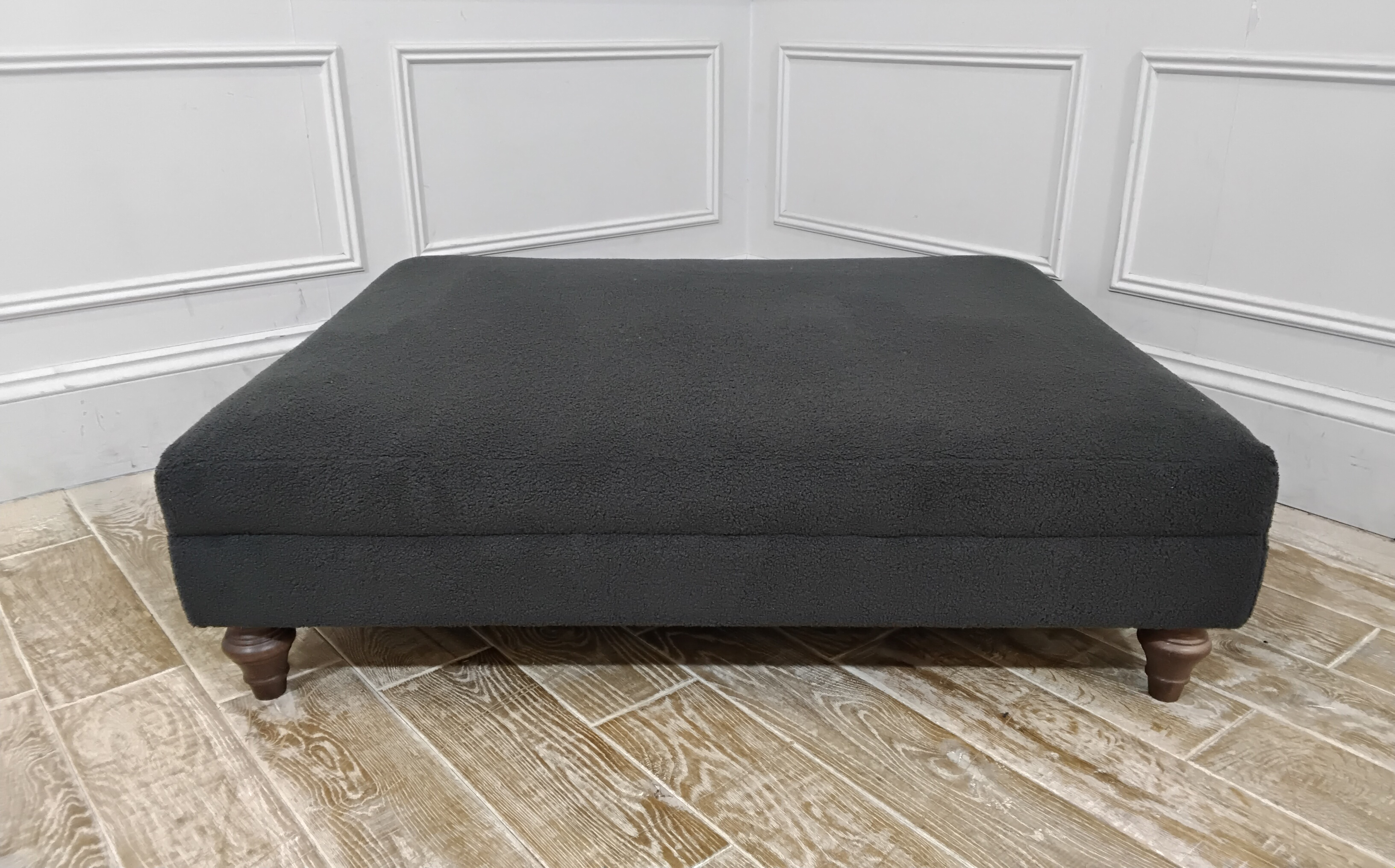 Galloway Maxi Footstool	 in Boucle Urban Skye