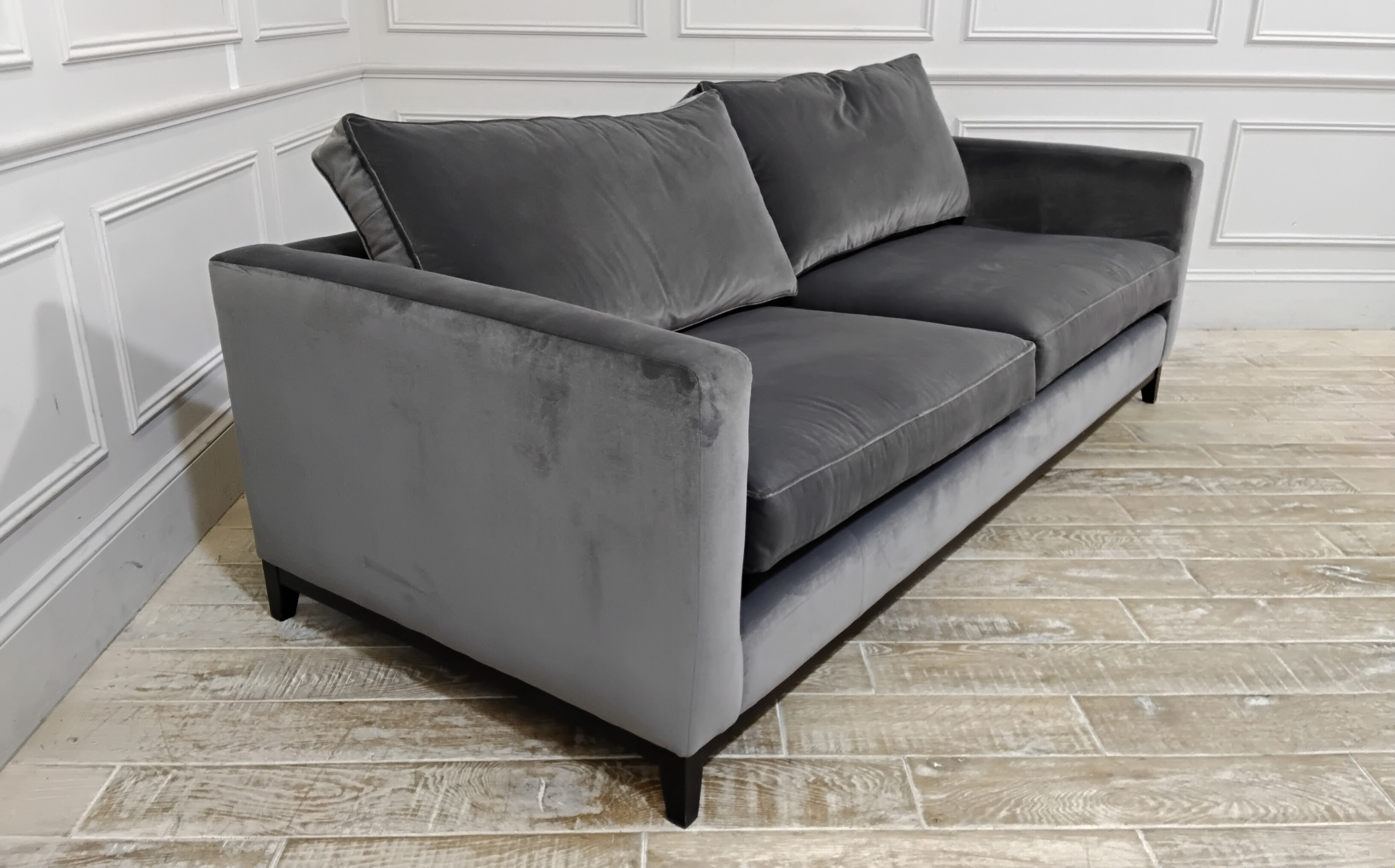 Darwin Grand Sofa in Stain Resistant Cotton Velvet Lunar
