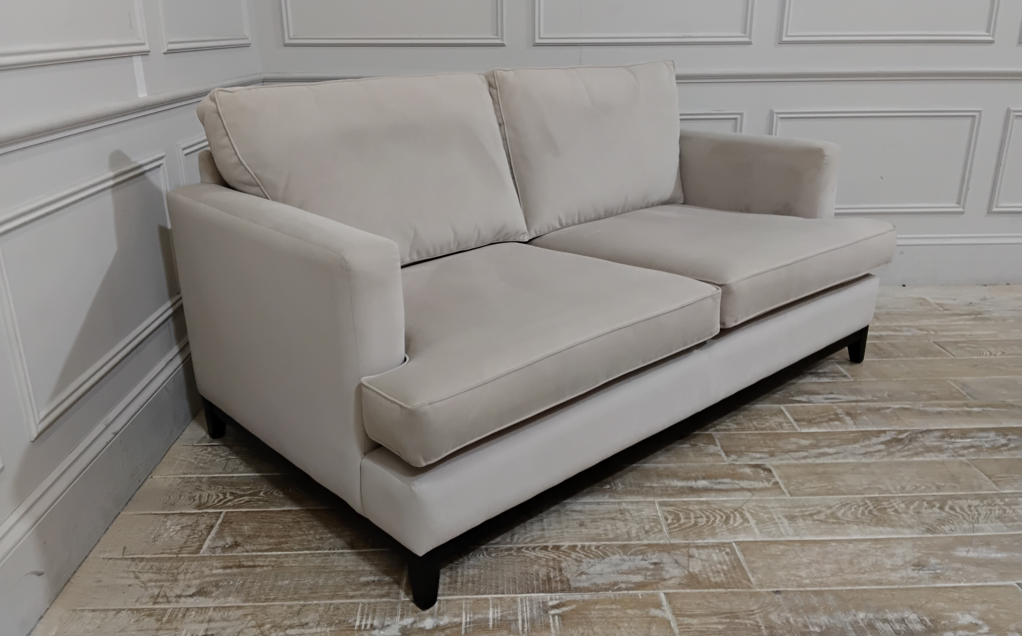 Oakham Medium Sofa in Stain Resistant Moleskin Velvet Flax