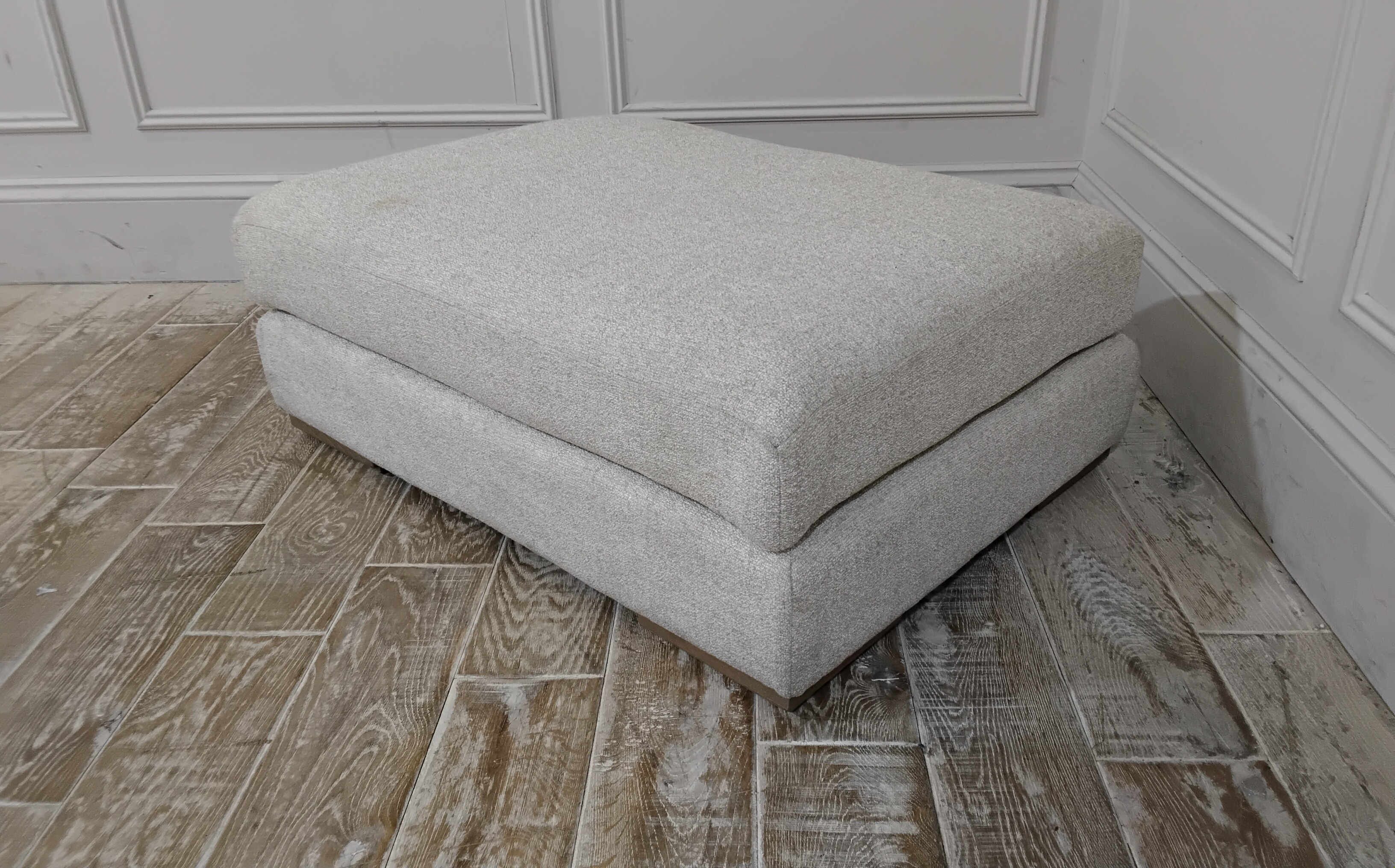 Ashdown Grand Footstool in Easy Clean Recycled Weaves Vanilla