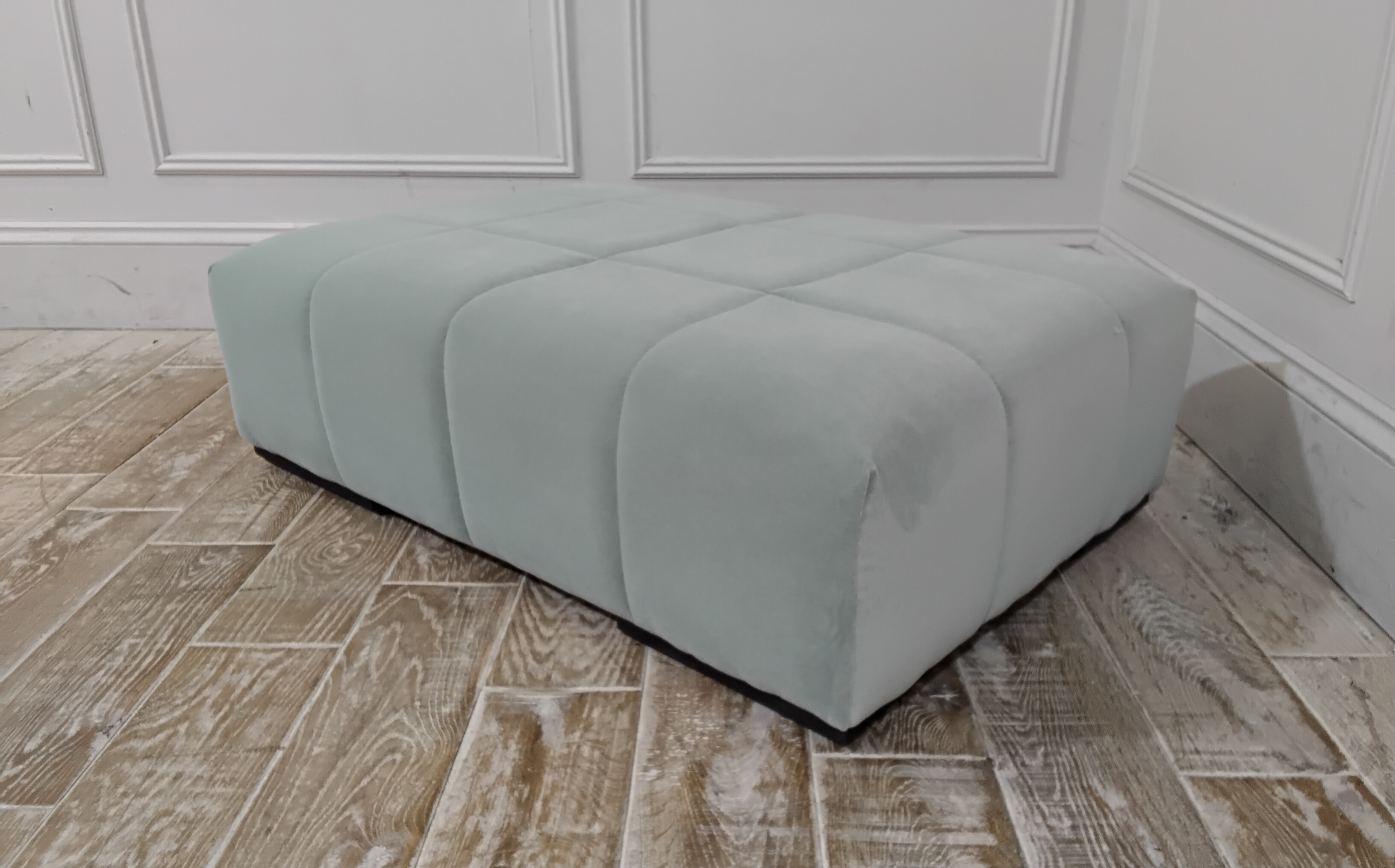 Epping Large Footstool in Stain Resistant Cotton Velvet Surf
