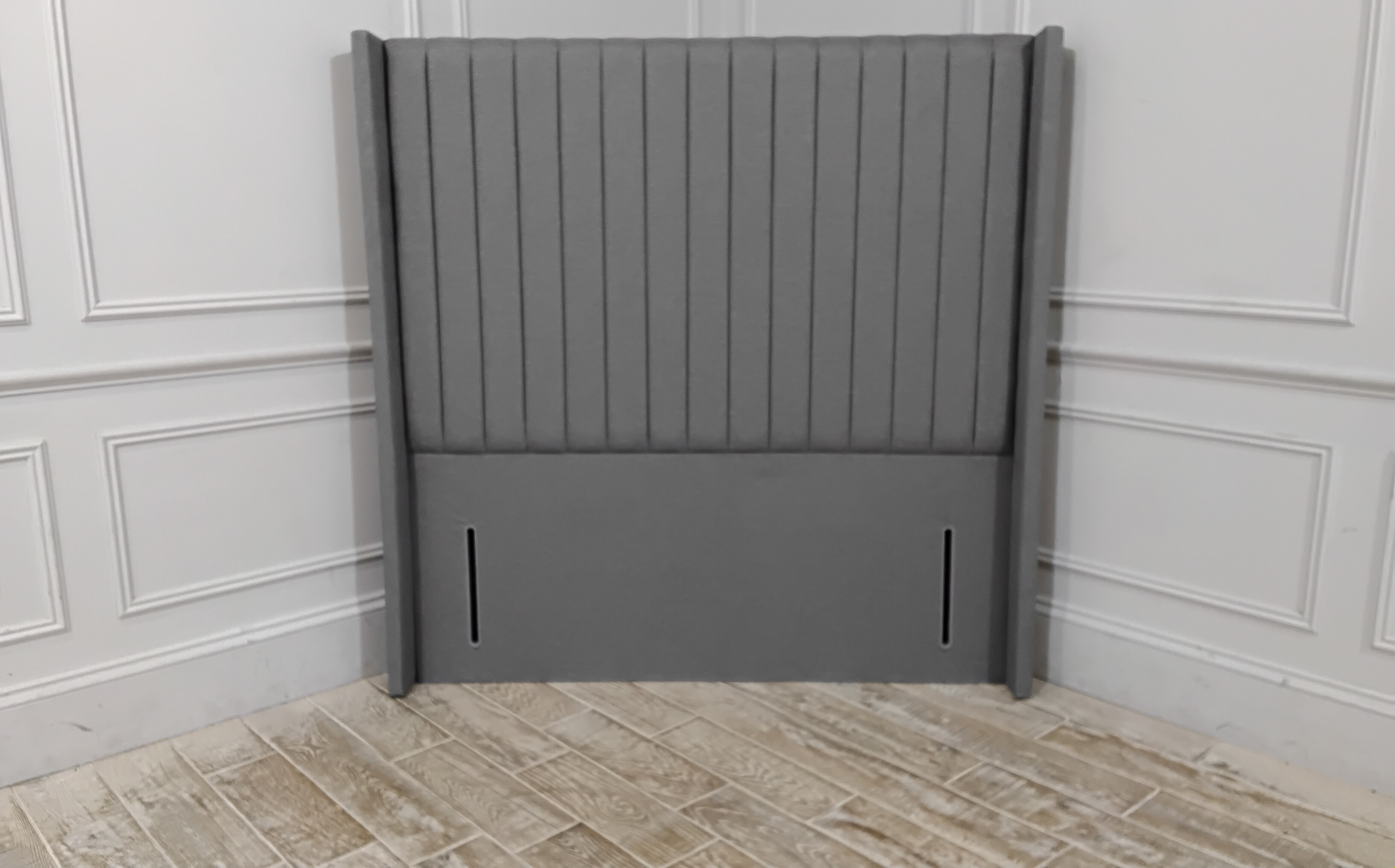 Wokingham King Headboard in Easy Clean Soft as Cotton Asphalt